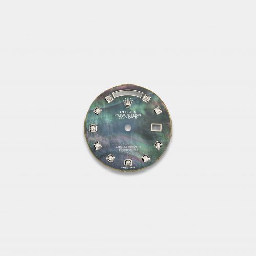 롤렉스 데이데이트 36mm 커스텀다이얼 흑자개(Tihitian MOP) 다이얼 화이트골드용 다이아 인덱스