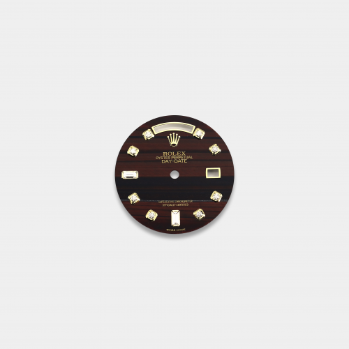 롤렉스 데이데이트 36mm 커스텀다이얼 호안석(Tiger's eye) 다이얼 옐로골드용 다이아 인덱스