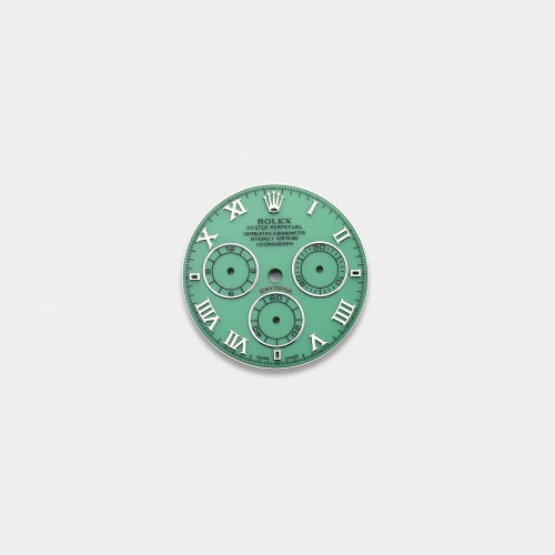 롤렉스 데이토나 커스텀다이얼 녹석영(Chrysoprase) 다이얼 화이트골드용 로만 인덱스(데이토나비치에디션)