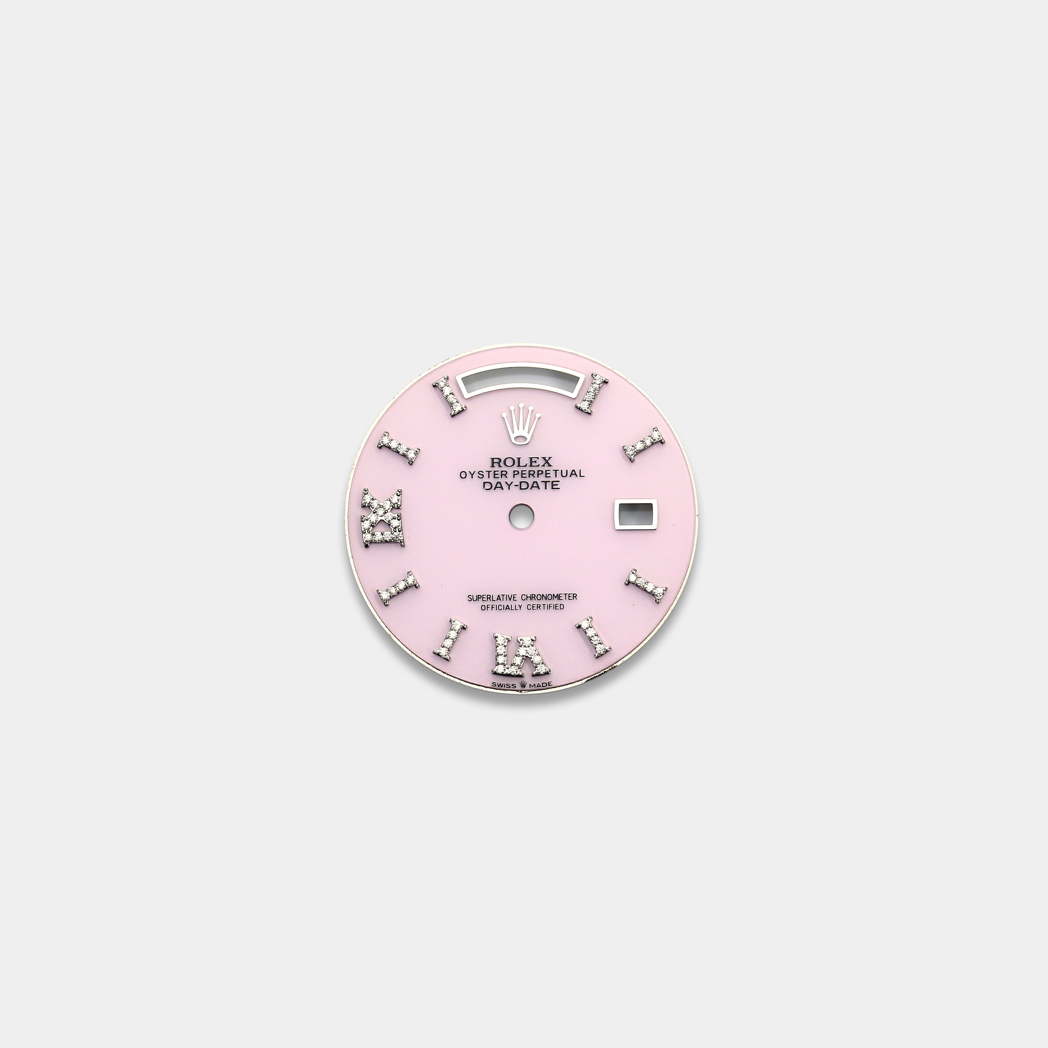 롤렉스 데이데이트 36mm 커스텀다이얼 핑크 오팔(Pink Opal) 화이트골드용  다이아 로만 인덱스