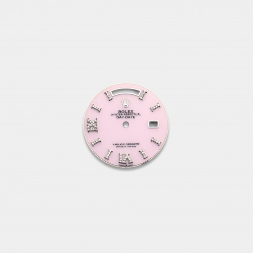 롤렉스 데이데이트 36mm 커스텀다이얼 핑크 오팔(Pink Opal) 화이트골드용  다이아 로만 인덱스