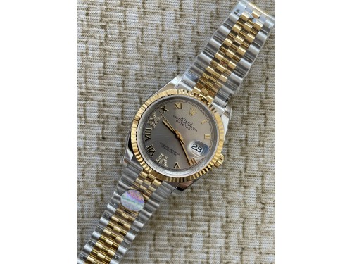 QP공장 롤렉스 데이저스트 36미리 최신형 옐로우 골드 콤비 로만 화이트 6.9시 다이아 포인트
