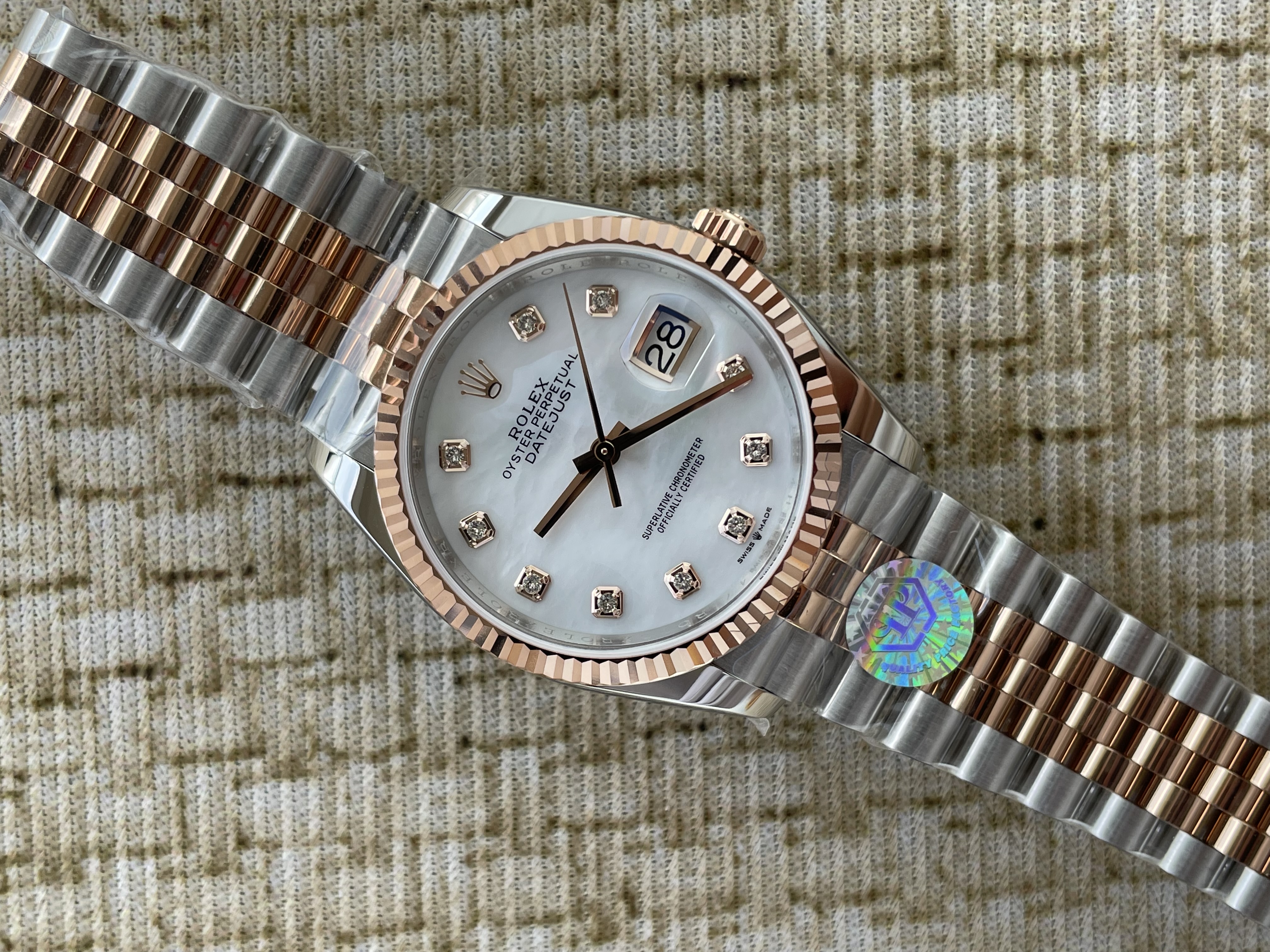 QP공장 롤렉스 데이저스트 36미리 최신형 로즈골드 콤비 자개 텐포인트