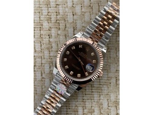 QP공장 롤렉스 데이저스트 126331 41미리 로즈골드 콤비 초코다이얼 다이아몬드 인덱스