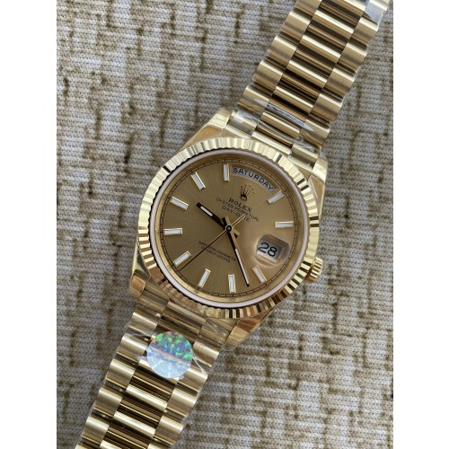 QP공장 롤렉스 데이데이트40 옐로우골드 텅스텐 골드다이얼 스틸브레이슬릿 208~211g로