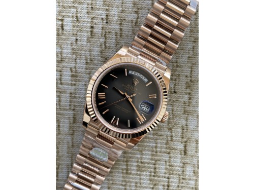 QP공장 롤렉스 데이데이트40 로즈골드 텅스텐 그레이옴브레로만다이얼 